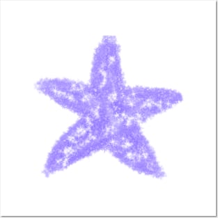 Purple white stars sparkle glitter art Posters and Art